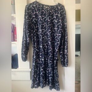 LOFT Navy Floral Dress